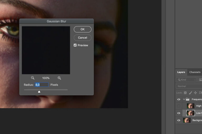 Frequency separation photoshop tutorial step