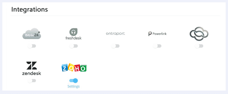 Phone bridge zoho